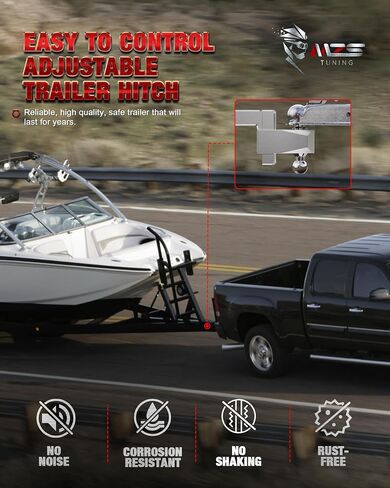 MZS 2025 Patented Upgraded Aluminum Adjustable Trailer Hitch -Drop Hitch-Tow Hitch with 2.5 inch Receiver-Heavy Duty with 6-Inch Drop/Rise for Truck (18,500 LBS GTW) Chrome in Saudi Arabia