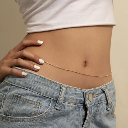 Waist Chain 18K Gold Plated Body Jewelry for Women Adjustable Bikini Belly Belt Sexy Waist Beads Summer Beach in Saudi Arabia