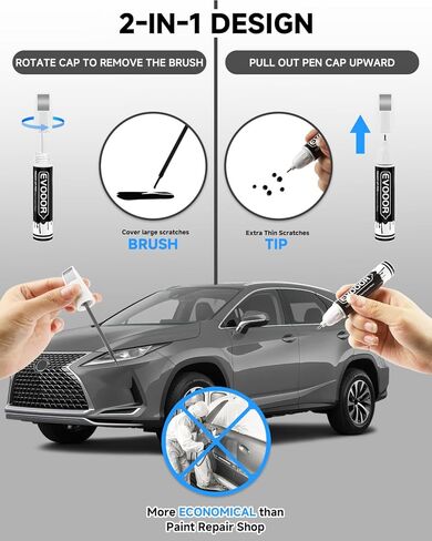 Present White Pearl (085) لمس الطلاء المتوافق مع Lexus Match 2 في 1 لمس UP PEN للرقائق وإصلاح Nicks مع 2pcs القابلين للتصرف فائقة الدقة in Saudi Arabia