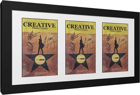 Creative Picture Frames 11"x 22" Black Triple Theatre Bill Frame and White Matting with Installed Hanger and Stand (Theatre Bill Not Included) in Saudi Arabia