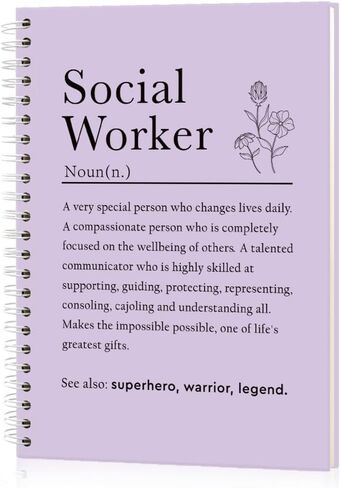 Social Worker Definition 160 Blank Pages Hardcover Spiral Notebook, Appreciation Gift For Social Worker, Thank You Gift for MSW LSW LCSW RN LVN Psychologist, Mental Health Gift in Kuwait