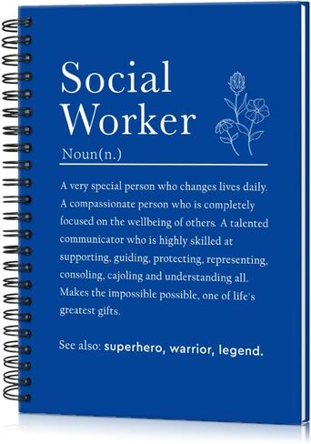 Social Worker Definition 160 Blank Pages Hardcover Spiral Notebook, Appreciation Gift For Social Worker, Thank You Gift for MSW LSW LCSW RN LVN Psychologist, Mental Health Gift in Kuwait