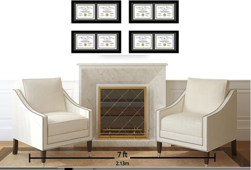 Creative Picture Frames 16X24Bk-B Black Vertical Double Diploma Frame With 2 Opening Black Mat, Holds 2-11X14-Inch Documents With Wall Hanger in Saudi Arabia