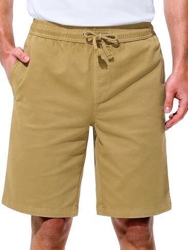 Mens Shorts Casual Shorts Cotton Drawstring Summer Beach Stretch Twill Chino Golf Shorts in Kuwait