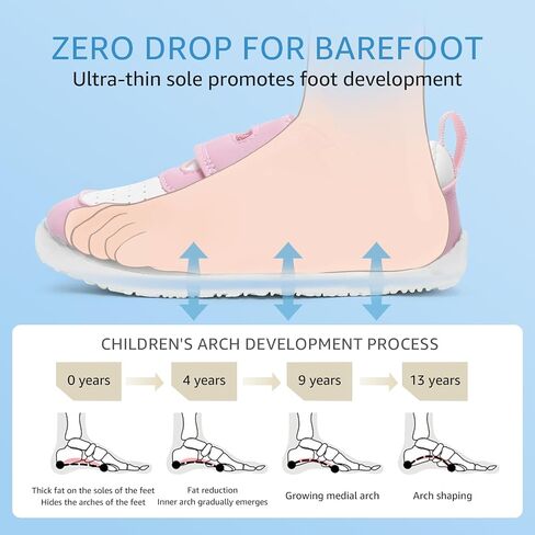 Toddler Wide Toe Box Barefoot Shoes Girls Boys Sneakers Zero Drop Kid Tennis Running Shoes Lightweight Non-Slip Comfortable First Walking Shoe Outdoor Activities School in Saudi Arabia
