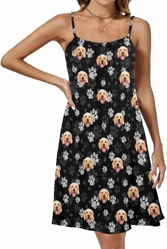 M YESCUSTOM Custom Face Nightgown for Women Personalized Funny Photo Pajamas Sleepwear House Dress Sleepshirt Nightdress in Kuwait