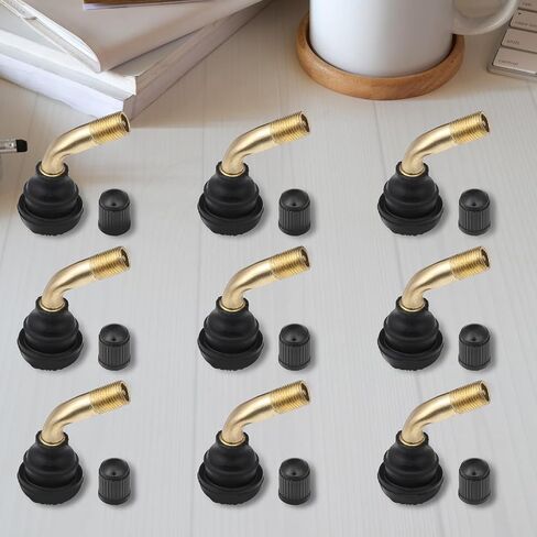 10 PCS صمام الإطارات بدون أنبوب PVR70 بنت 90 درجة صمامات الإطارات الزاوية الجذعية النحاس النحاس الأسود في قاعدة صمام معدني أسود ينبع لدراجة نارية دراجة نارية ATV GO KART يناسب حافة الإطارات بدون أنابيب in Kuwait