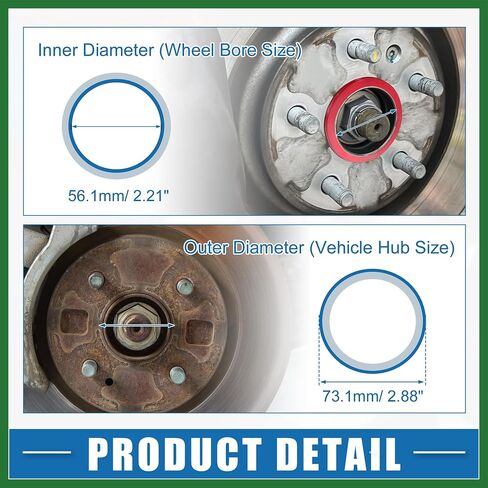 Motoforti Car Hub Rings Centric OD 73.1mm إلى ID 56.1mm محور الخواتم المركزية العجلات التجوي in Kuwait