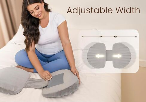 Pregnancy Pillow for Sleeping, Memory Foam Pillow for Side Sleeper, Maternity Pillow Support for Back, Belly, HIPS for Pregnant Women, Portable and Adjustable Travel Wedge Pillow in Saudi Arabia