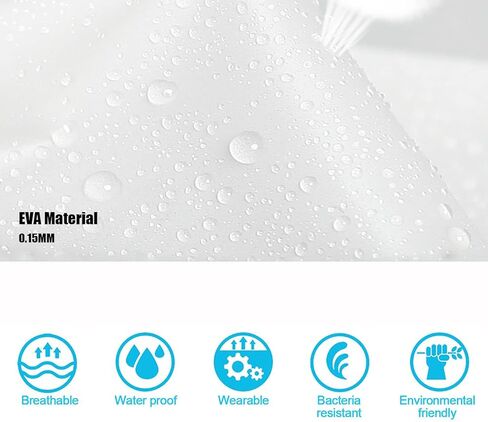 Rain Ponchos Raincoats for Adults, 2 Pcs Reusable Rain Jacket Coats with Hoods and Sleeves for Men Women (White) in Kuwait