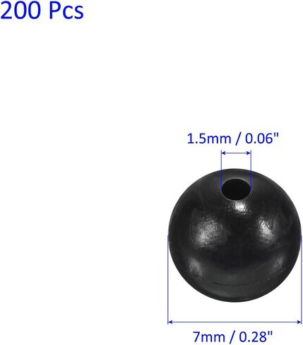 200 Pcs Glow Fishing Beads - Plastic Luminous Round Bait Egg Lure Rigs Apply to Outdoor Tackle Tool (5mm, Black) in Saudi Arabia