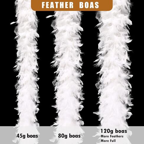 45G White Feather Boas 2 ياردة تركيا تشاندل الريش بوا ل DIY Craft حفل زفاف الرقص هالوين عيد الميلاد زخرفة زي in Kuwait