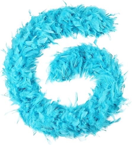 45g White Feather Boas 2 Yards Turkey Chandelle Feathers Boa for DIY Craft Wedding Party Dancing Halloween Christmas Home Costume Decoration in Kuwait