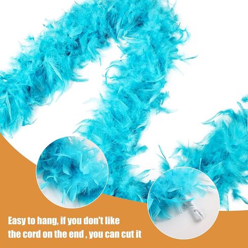 45g White Feather Boas 2 Yards Turkey Chandelle Feathers Boa for DIY Craft Wedding Party Dancing Halloween Christmas Home Costume Decoration in Kuwait