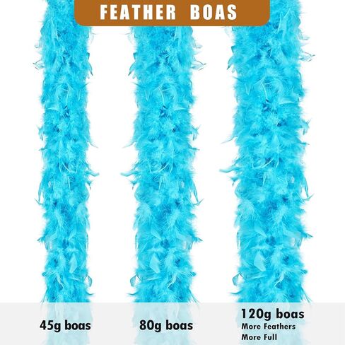 45g White Feather Boas 2 Yards Turkey Chandelle Feathers Boa for DIY Craft Wedding Party Dancing Halloween Christmas Home Costume Decoration in Kuwait
