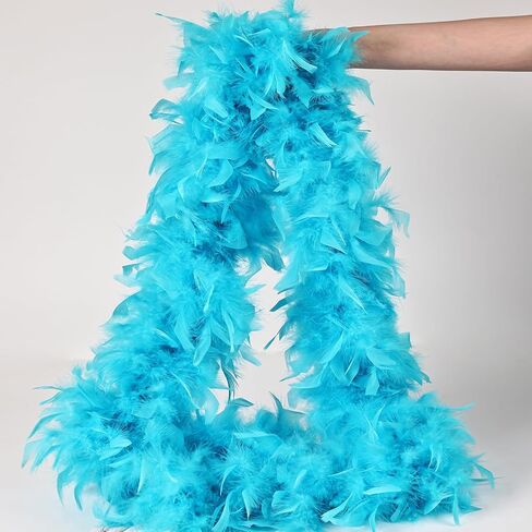 45g White Feather Boas 2 Yards Turkey Chandelle Feathers Boa for DIY Craft Wedding Party Dancing Halloween Christmas Home Costume Decoration in Kuwait