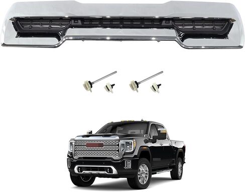 Front Hood Vent Compatible with 2020-2023 GMC Sierra 2500HD 3500HD, Chrome Bumper Air Vent Trim for Hood Scoop - Replacement OEM#84802216 | Part NO.84686275 in Kuwait