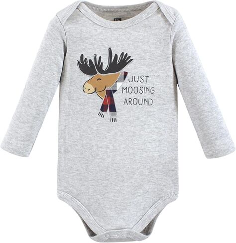 Hudson Baby Unisex Baby Cotton Long-Sleeve Bodysuits, Kind Human 5 Pack, 9-12 Months in Kuwait