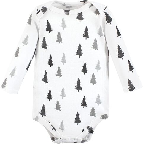 Hudson Baby Unisex Baby Cotton Long-Sleeve Bodysuits, Kind Human 5 Pack, 9-12 Months in Kuwait