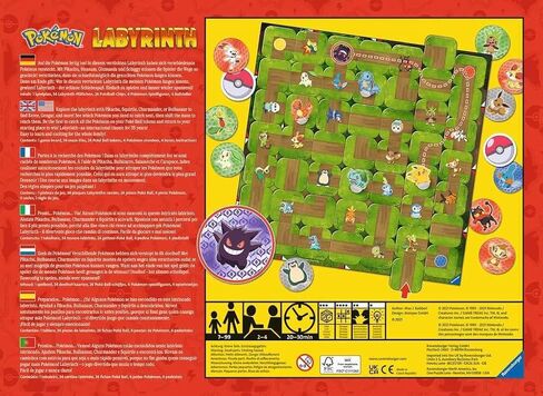 Ravensburger 22705 - Pokémon Labyrinth Glow in The Dark - Sliding Fun with Your Favorite Pokémon - Playable in Light and Dark for 2-4 Players Ages 7 and Up in Saudi Arabia
