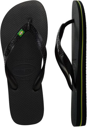 شبشب فليب فلوب للسيدات بشعار البرازيل من Havaianas - صنادل نسائية لحمامات السباحة - نبيذ العنب، 9/10 in Kuwait