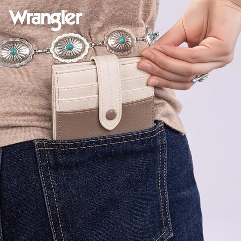 Montana West X Wrangler Womens Small Wallet Bifold Pitch Wallet for Girls RFID Money Protecters with Zipper Coin Pocket WG216-W065TN in Saudi Arabia