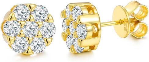 الذهب الصلب 14K على أقراط مقطوعة مقطوعة مقطورة من S925 Silver 3.0 مم ، وأقراط أزهار البرقوق ، والمجوهرات المألوفة والفريدة الفريدة in Saudi Arabia