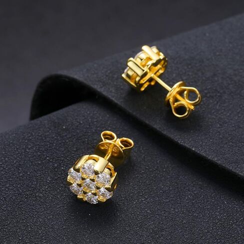 الذهب الصلب 14K على أقراط مقطوعة مقطوعة مقطورة من S925 Silver 3.0 مم ، وأقراط أزهار البرقوق ، والمجوهرات المألوفة والفريدة الفريدة in Saudi Arabia