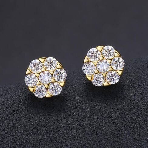 الذهب الصلب 14K على أقراط مقطوعة مقطوعة مقطورة من S925 Silver 3.0 مم ، وأقراط أزهار البرقوق ، والمجوهرات المألوفة والفريدة الفريدة in Saudi Arabia