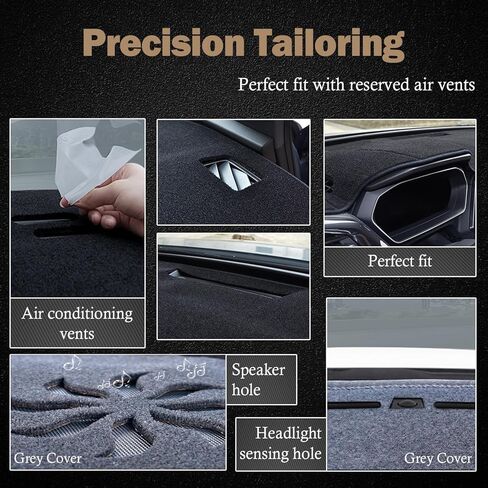 غطاء لوحة القيادة KEYOOG مناسب لـ 2021-2019 Chevy Silverado 1500، G-MC Sierra 1500 (بدون نماذج HUD)، سجادة لوحة عدادات السيارة مضادة للوهج، وسادة مضادة للانزلاق وواقي من الشمس (الفانيلا) in Kuwait