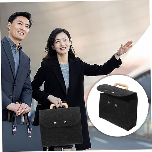 ARTIBETTER Professional Felt Business Bag Wood Handle Storage Case Perfect for Meetings in Saudi Arabia