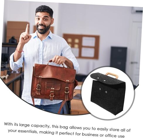 ARTIBETTER Professional Felt Business Bag Wood Handle Storage Case Perfect for Meetings in Saudi Arabia