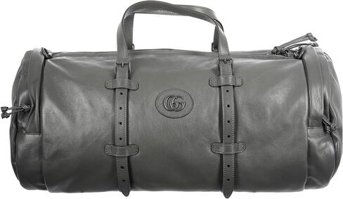 Gucci Pre-Loved Grey Leather Tonal Double GG Large Duffle, Gray in Saudi Arabia