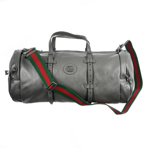 Gucci Pre-Loved Grey Leather Tonal Double GG Large Duffle, Gray in Saudi Arabia