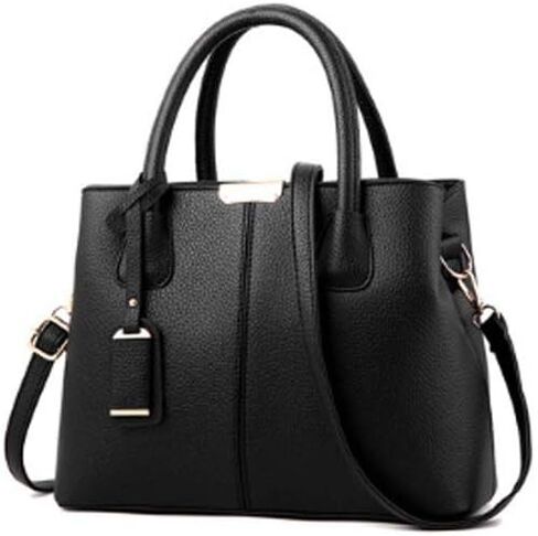 JSEIAJB Black handbag, exquisite and generous, leather, soft and smooth, you can carry it when you go out in Saudi Arabia