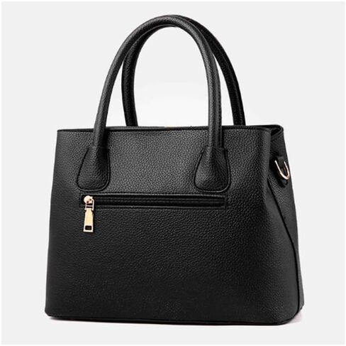 JSEIAJB Black handbag, exquisite and generous, leather, soft and smooth, you can carry it when you go out in Saudi Arabia