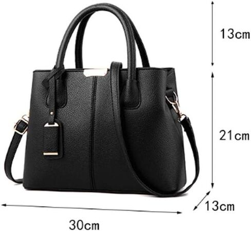 JSEIAJB Black handbag, exquisite and generous, leather, soft and smooth, you can carry it when you go out in Saudi Arabia