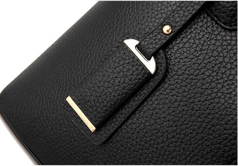 JSEIAJB Black handbag, exquisite and generous, leather, soft and smooth, you can carry it when you go out in Saudi Arabia