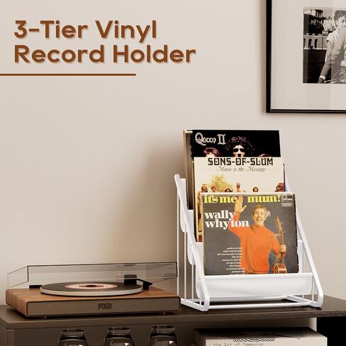 Vinyl Record Storage,3-Tier Record Holder Vinyl Holder Vinyl Record Display,Vinyl Record Holder Vinyl Storage Album Storage for Vinyl Records in Saudi Arabia