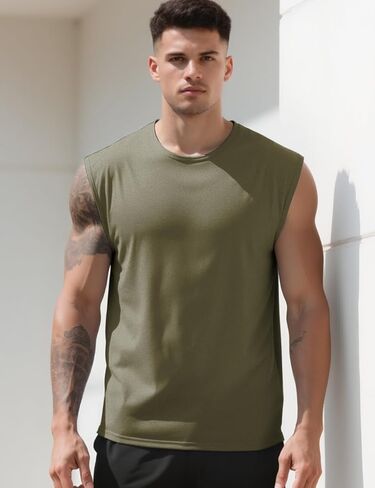 Mens Sleeveless Tank Tops Athletic Summer Fitness Running Workout Shirt for Men 1 or 3 Pack in Kuwait