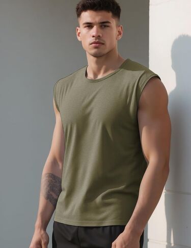 Mens Sleeveless Tank Tops Athletic Summer Fitness Running Workout Shirt for Men 1 or 3 Pack in Kuwait