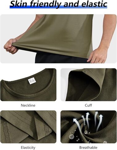 Mens Sleeveless Tank Tops Athletic Summer Fitness Running Workout Shirt for Men 1 or 3 Pack in Kuwait