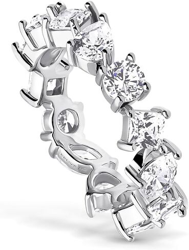 Berricle Sterling Silver Cluster cluster Zirconia CZ Mathicle Senivary Beaternity Ring for Women ، Rhodium Plated Size 4-10 in Saudi Arabia
