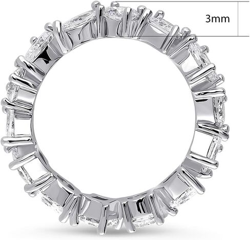 Berricle Sterling Silver Cluster cluster Zirconia CZ Mathicle Senivary Beaternity Ring for Women ، Rhodium Plated Size 4-10 in Saudi Arabia