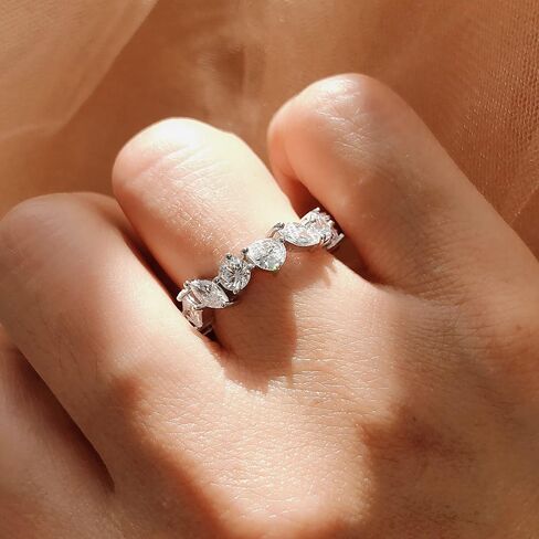 Berricle Sterling Silver Cluster cluster Zirconia CZ Mathicle Senivary Beaternity Ring for Women ، Rhodium Plated Size 4-10 in Saudi Arabia