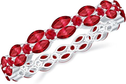 Certified Lab Grown Ruby Eternity Band for Women, AAAA Quality, Wedding Anniversary Ring (Ready to Gift) in Saudi Arabia