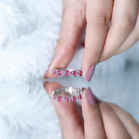 Certified Lab Grown Ruby Eternity Band for Women, AAAA Quality, Wedding Anniversary Ring (Ready to Gift) in Saudi Arabia