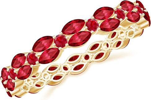 Certified Lab Grown Ruby Eternity Band for Women, AAAA Quality, Wedding Anniversary Ring (Ready to Gift) in Saudi Arabia