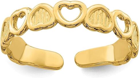 14k Yellow Gold Adjustable Heart Toe Ring in Saudi Arabia