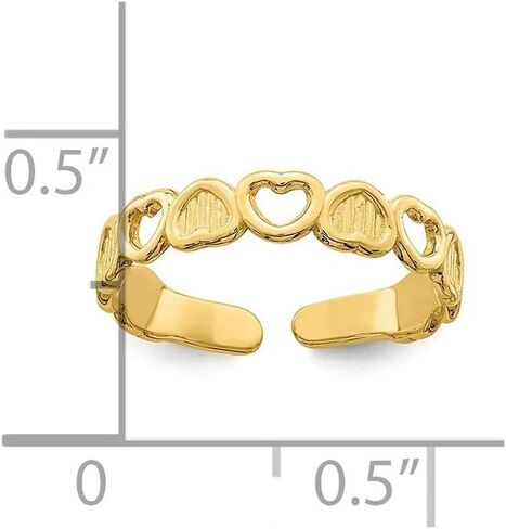 14k Yellow Gold Adjustable Heart Toe Ring in Saudi Arabia